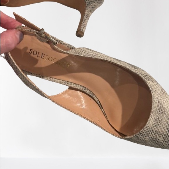 SOLE SOCIETY snakeskin sling backs. Size 6 - Picture 3 of 7